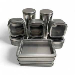 NEW Metal Organizing Tin Storage Boxes and Containers Lot of 11 Pieces